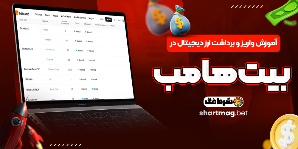 آموزش واریز و برداشت ارز دیجیتال در بیتهامب
