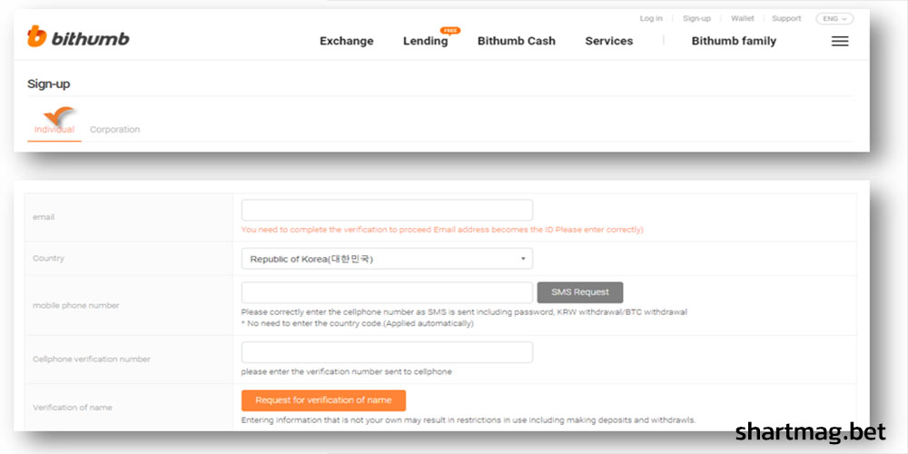 آموزش ثبت‌نام و احراز هویت در صرافی Bithumb