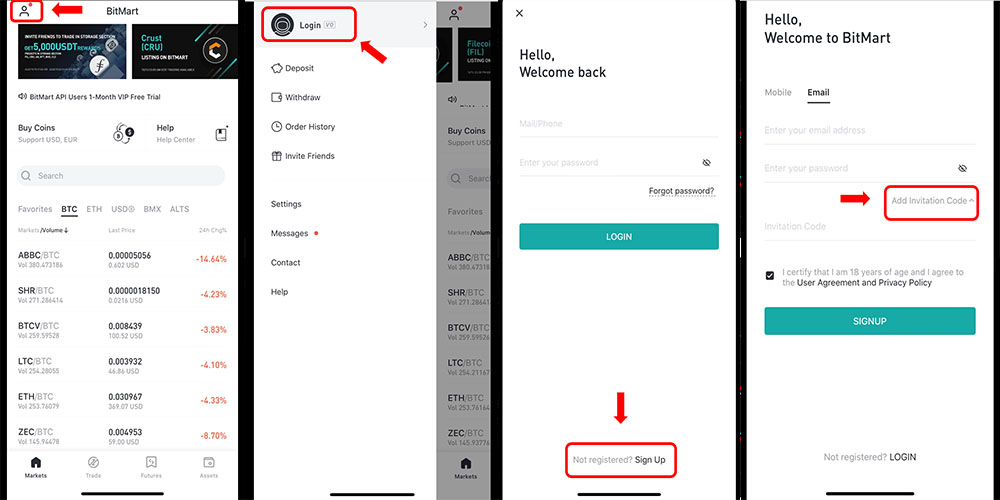 آموزش ثبتنام و احراز هویت در صرافی Bitmart مرحله به مرحله